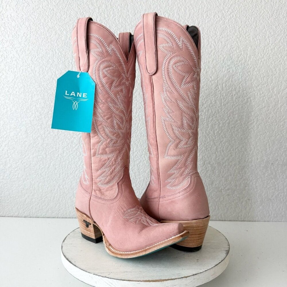 Lane Pink Heeled Boots for Women